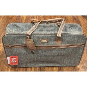 Vintage NOS Samsonite Special Collection Tweed Jute 25” Luggage Suitcase - New!